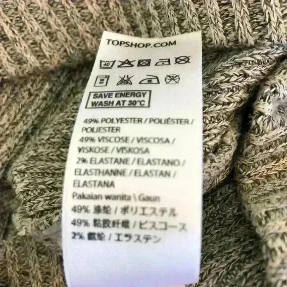 TOPSHOP Beige/Gray Heathered Knit Bodycon Sleeveless Dress Size 10 - Picture 6 of 6